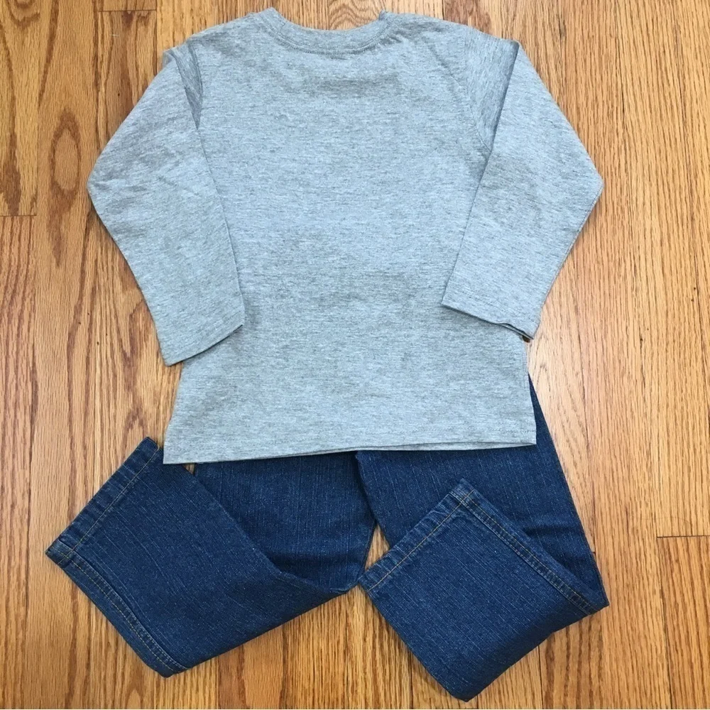 Zboyz Wear toddler boy long sleeve t-shirt & pull on jean 2-pcs sets